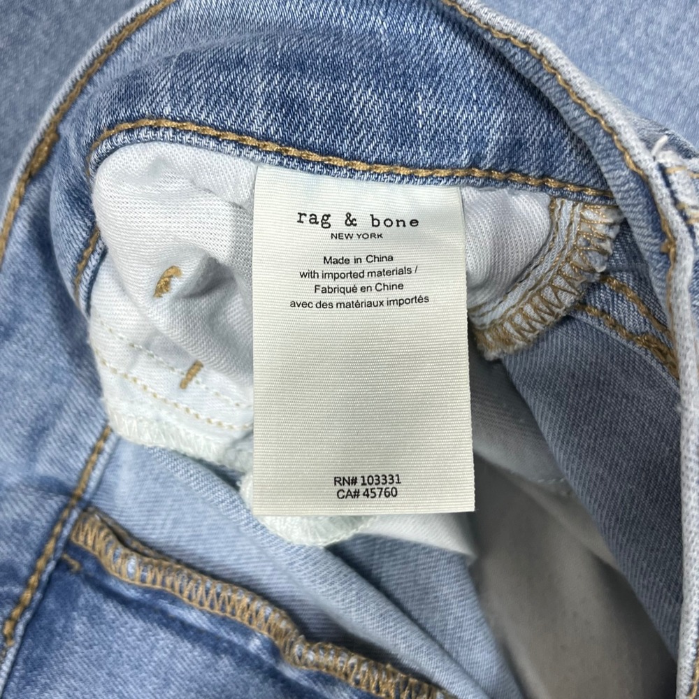 Rag & Bone Serena High-Rise Crop Wide Leg Jeans Light Wash Blue Denim Womens 29 - Picture 11 of 13
